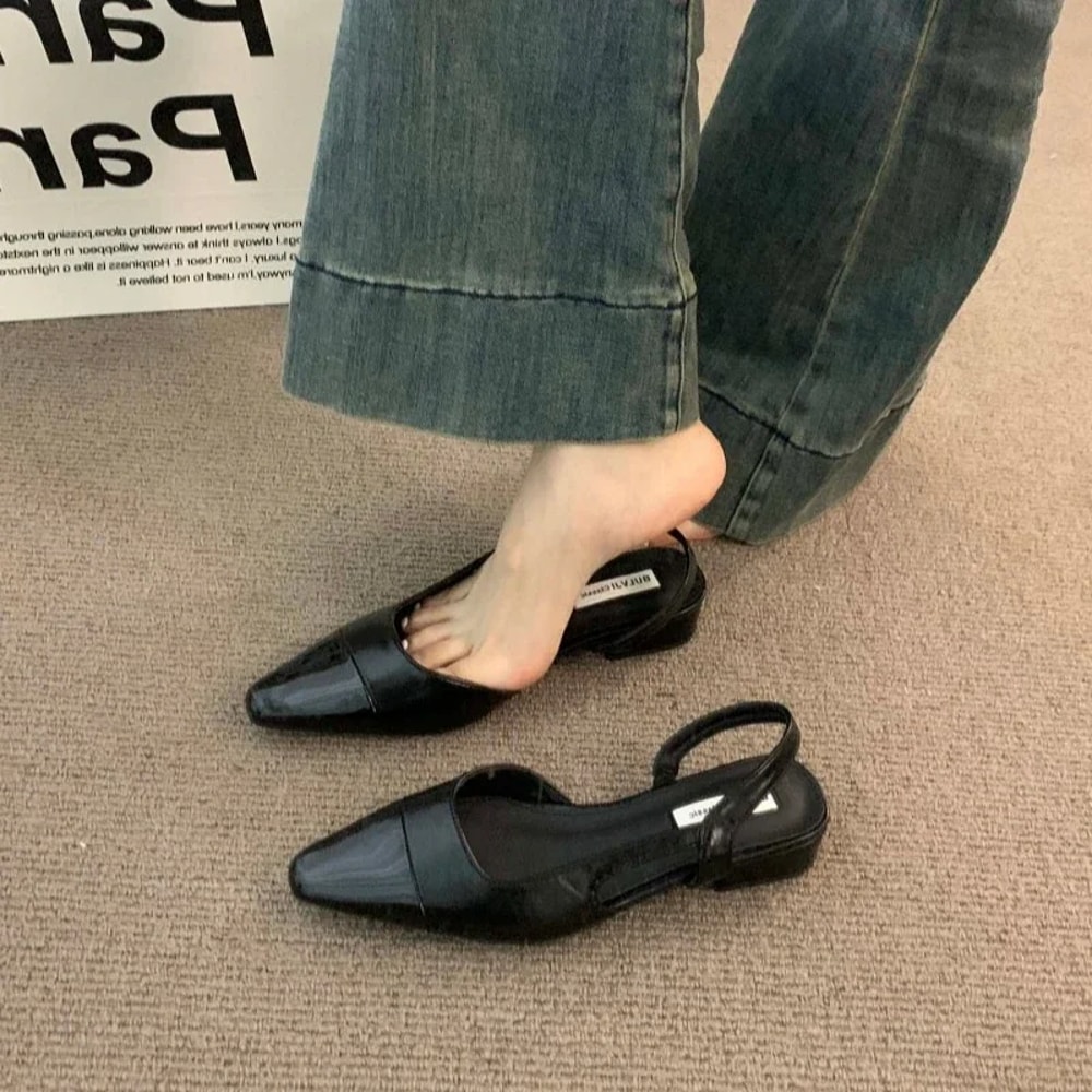 New Style Ladies Summer Sandals Brand Luxury PU Leather Design Pointed Toe Low Heel NonSlip Flat Sh 5