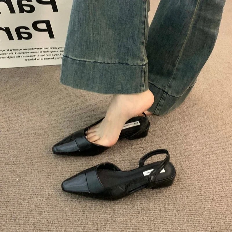 New Style Ladies Summer Sandals Brand Luxury PU Leather Design Pointed Toe Low Heel NonSlip Flat Sh 5