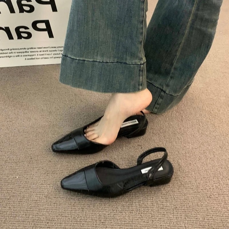 New Style Ladies Summer Sandals Brand Luxury PU Leather Design Pointed Toe Low Heel NonSlip Flat Sh 6