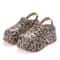 Leopard Print Closed Toe Chunky Clogs for Women, Super High Wedge Sandals, Platform Heel Slippers