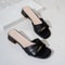 Summer New Fashion Open Toe Versatile Candy Color Large Slippers Solid Color Simple Leather Surface 2