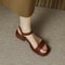Genuine Leather Summer Women Sandals, Low Heels, Casual Outdoor Shoes, Office Plus Ladies Sandals