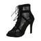 Sexy High Heels Hollow Mesh Sandals, Peep Toe Heeled Sandals for Women, Summer Cross-Tied Ankle Strap Dance Shoes