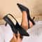 New Summer Women Sandals High Heels Closed Toe Thin MidHeeled Fashion Sandals Hollow Pointed Toe Wo 1