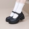 Women Lolita Shoes PU Leather Platform Mary Janes Vintage Chunky Heels Pumps Japanese Style Heels F 3