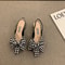Fashionable Women Sandals Low Heels Elegant Pointed Toe Pumps Strappy Party Sandals Comfortable Wom 6