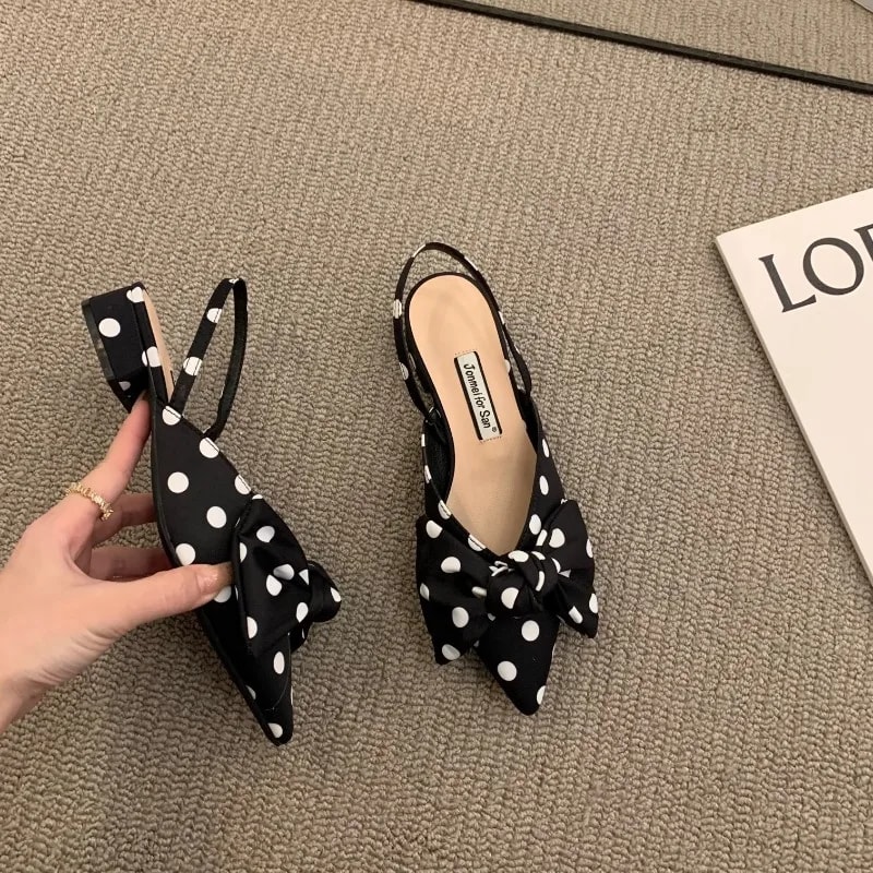 Fashionable Women Sandals Low Heels Elegant Pointed Toe Pumps Strappy Party Sandals Comfortable Wom 7