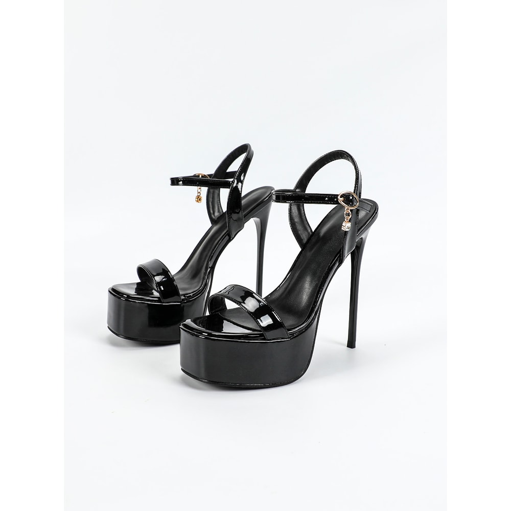 Super High Heels Women's High-Heeled Sandals, Waterproof Platform, Thin Heels, One-Button Strap Sexy Shoes