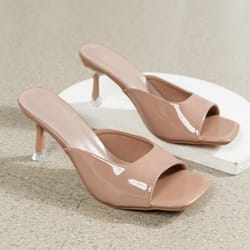 women high heel sandals, elegant casual comfortable black sandals, summer fashion square toe open toe high heels