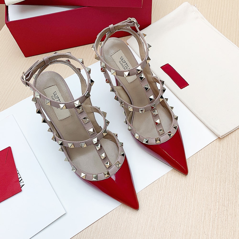 Summer Gladiator Stiletto Sandals For Women Metal Rivet High Heels Elegant Pointed Toe Sexy Party S 5