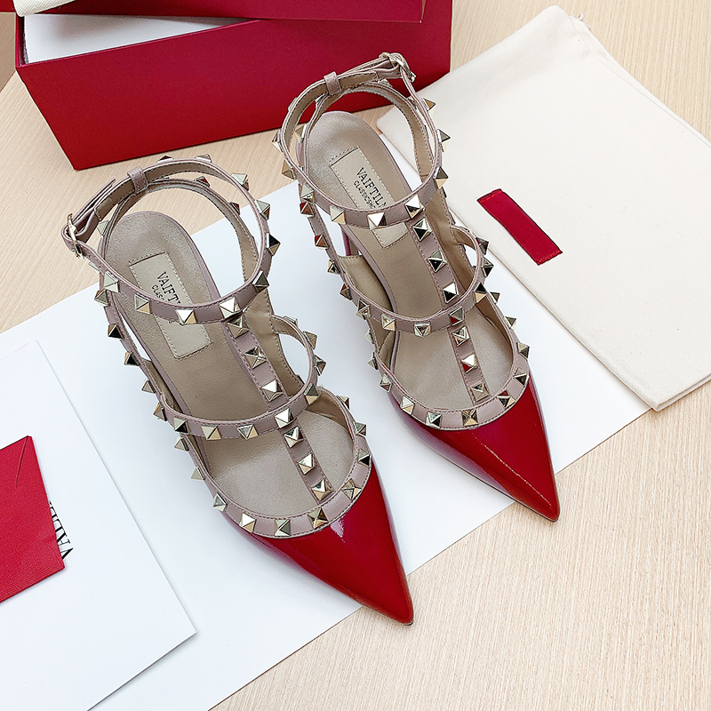 Summer Gladiator Stiletto Sandals For Women Metal Rivet High Heels Elegant Pointed Toe Sexy Party S 5