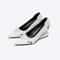 Womens Fashion Bow Spliced Heels Special Heel Pointed Toe Non Slip Shallow Mouth Mary Jane Single S 5
