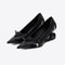 Womens Fashion Bow Spliced Heels Special Heel Pointed Toe Non Slip Shallow Mouth Mary Jane Single S 7