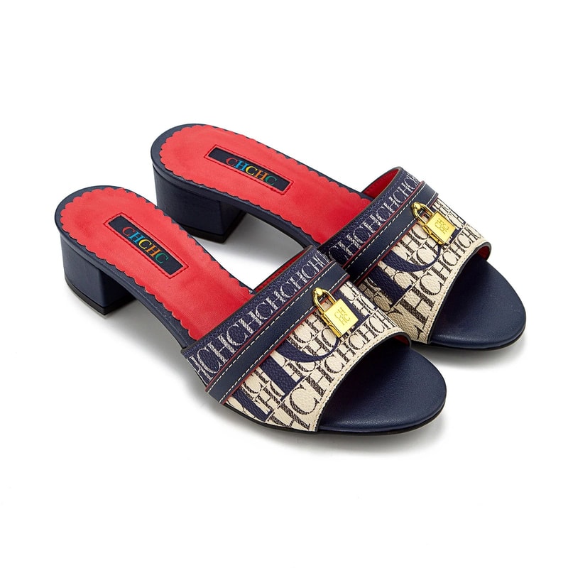 Fabric High Heel Sandals Outdoor Fashion Womens Slippers New Brand Business Commuter Womens Shoes B