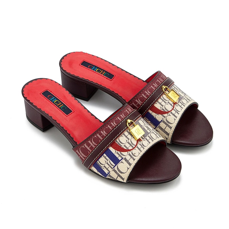 Fabric High Heel Sandals Outdoor Fashion Womens Slippers New Brand Business Commuter Womens Shoes B