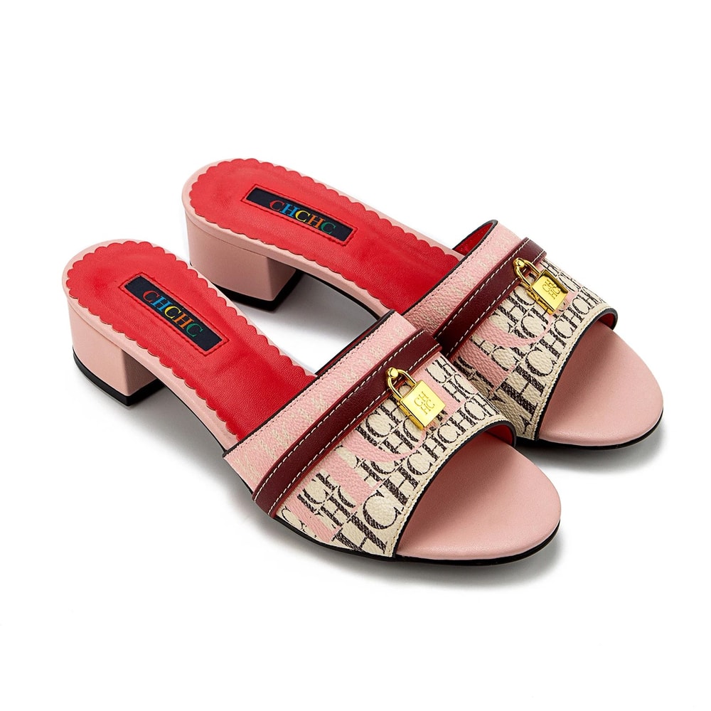 Fabric High Heel Sandals Outdoor Fashion Womens Slippers New Brand Business Commuter Womens Shoes B