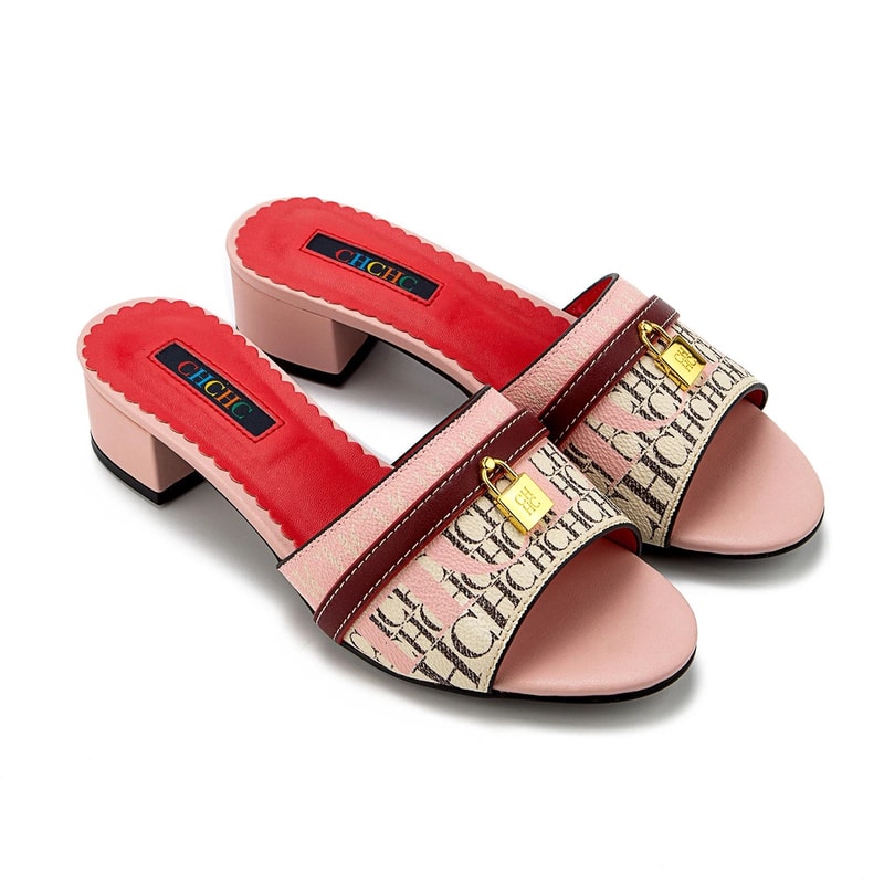 Fabric High Heel Sandals Outdoor Fashion Womens Slippers New Brand Business Commuter Womens Shoes B