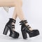 Platform Mary Jane Shoes, Goth Style Women Block Heels, Halloween Fashion Buckle Strap Dress Pumps