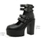 Platform Mary Jane Shoes, Goth Style Women Block Heels, Halloween Fashion Buckle Strap Dress Pumps