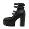 Platform Mary Jane Shoes, Goth Style Women Block Heels, Halloween Fashion Buckle Strap Dress Pumps