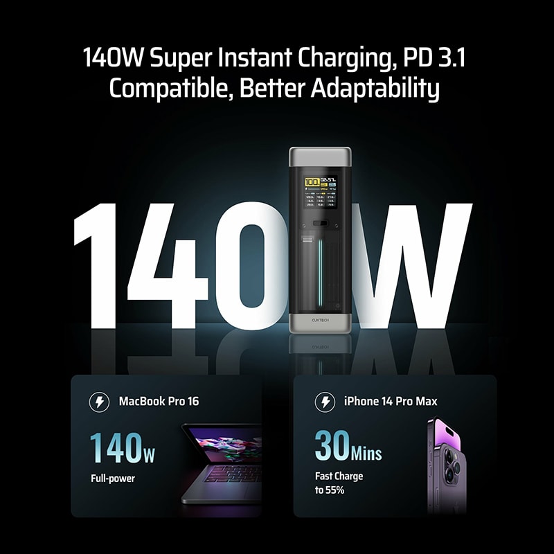 Power Bank Portable Charger With Output USB C Fast Charge And Screen Display 0