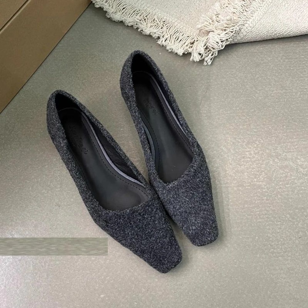 Ladies Elegant Boat Shoes Spring New Brand Women Pumps Shallow Slip On Square Low Heel Single Shoes 0