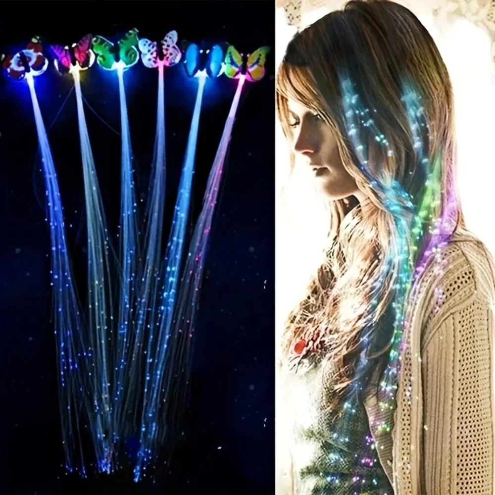 Braids Wig Women Party Hair Accessories Colorful Butterfly Lights, Random Color Festival Fun