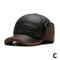 Winter Baseball Cap Men PU Leather Bomber Caps Warm Thicker Dad Hat With Earflaps Windproof Tongue 3