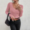 Autumn Winter Women Rib Knit V Neck Sweater Y2k Stripe Pullover Long Sleeve Jersey Tops Trendy Fash