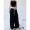 High Street Women's Wide Leg Pants, Drawstring Cargo Pants, Hip Hop Lady's Summer Trousers, Stylish Female Trousers