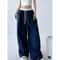 High Street Women's Wide Leg Pants, Drawstring Cargo Pants, Hip Hop Lady's Summer Trousers, Stylish Female Trousers