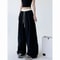 High Street Women's Wide Leg Pants, Drawstring Cargo Pants, Hip Hop Lady's Summer Trousers, Stylish Female Trousers