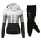 Versatile Casual Women Tracksuit Sweatshirt Hooded Pullover Sweatpant Color Block Jogging Outfits S