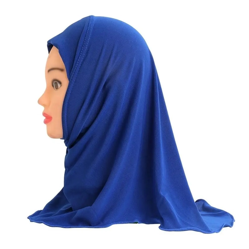 Solid Color Children Hijabs Muslim Girls Kids Hijab Scarf Shawls Soft Stretch Islamic Turban Fo Gir 5