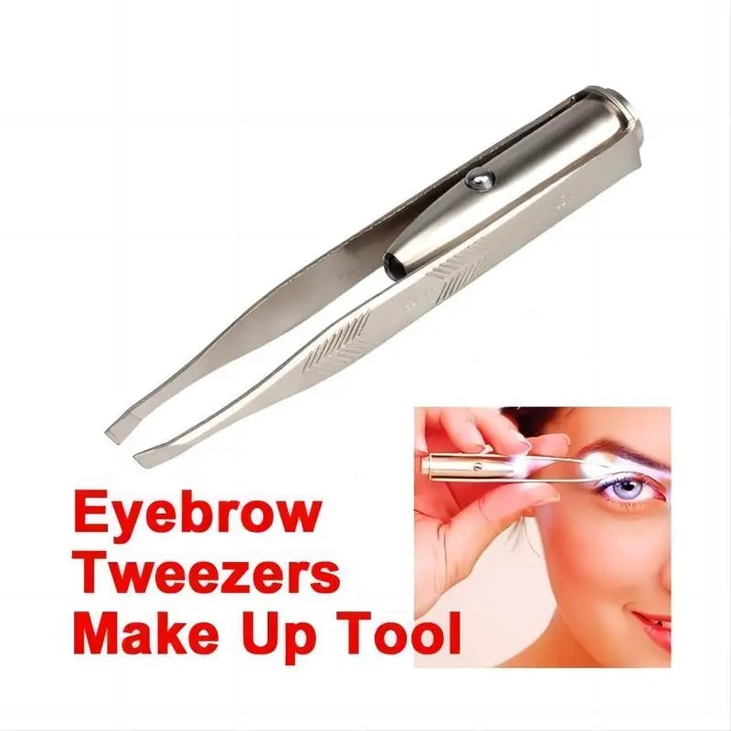 LED Tweezer Portable Stainless Steel Eyebrow Hair Removal Tool Smart Design Makeup Tweezer With Bui 2
