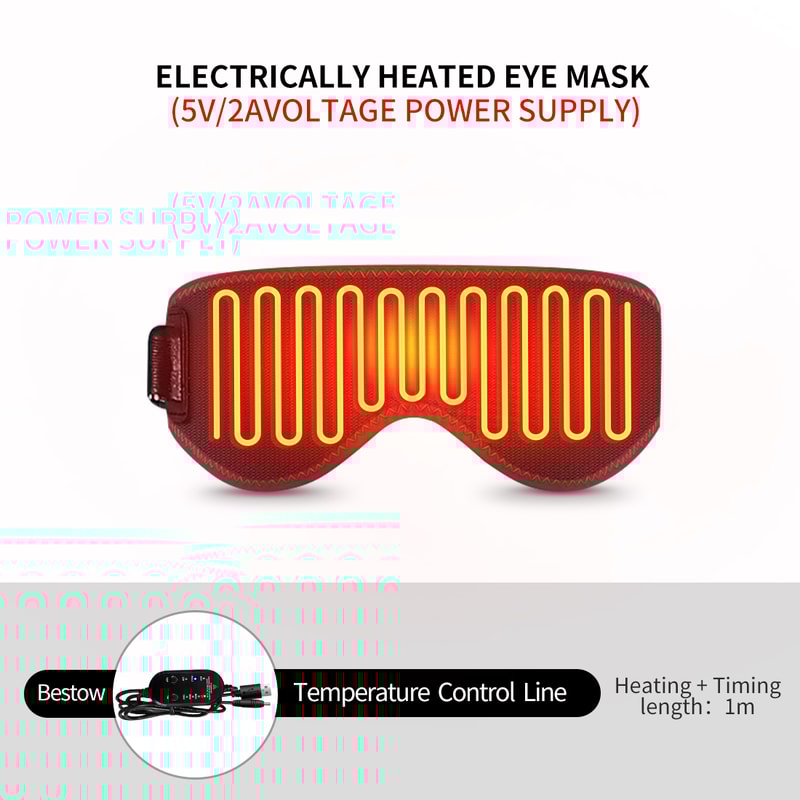 Heated Eye Mask for Dry Eyes, Hot Compress for Sleep, 3 Heat Levels, Warm Compress to Reduce Dark Circles