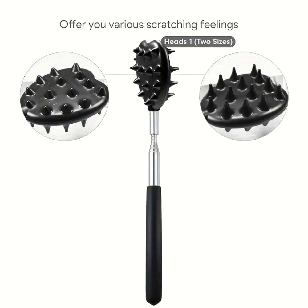 Durable PVC Extendable Cactus Back Scratcher with Spikes, Retractable One-Hand Itch Stick