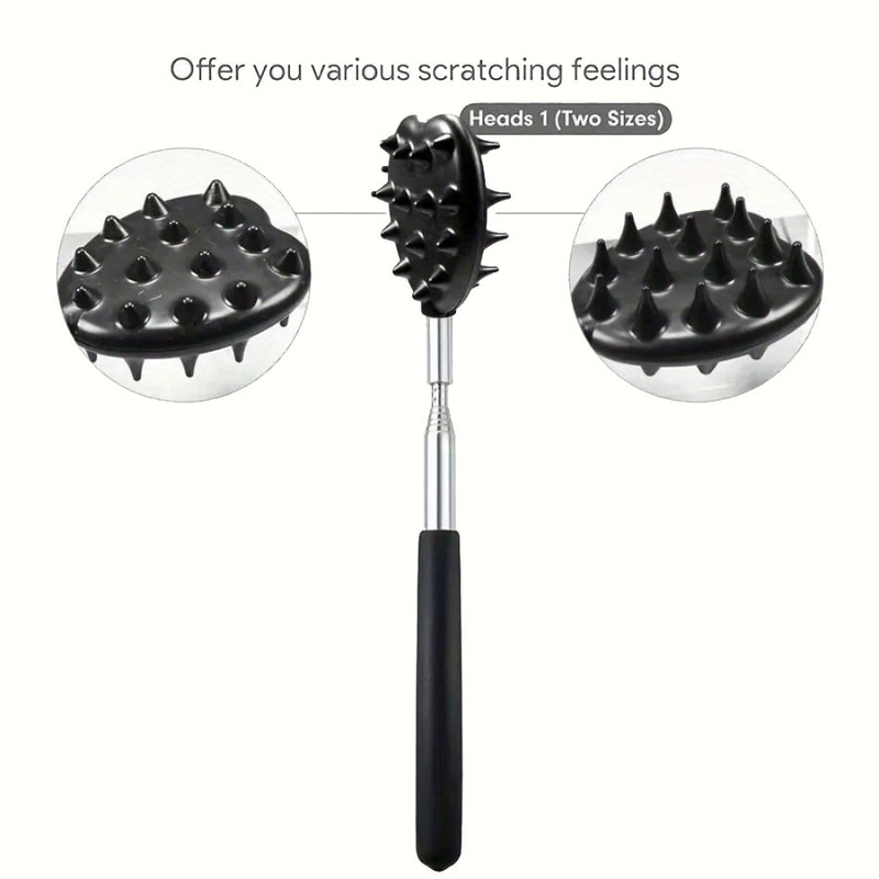 Durable PVC Extendable Cactus Back Scratcher with Spikes, Retractable One-Hand Itch Stick