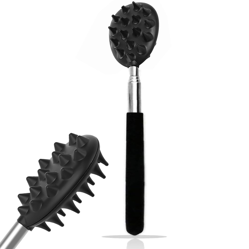 Durable PVC Extendable Cactus Back Scratcher with Spikes, Retractable One-Hand Itch Stick