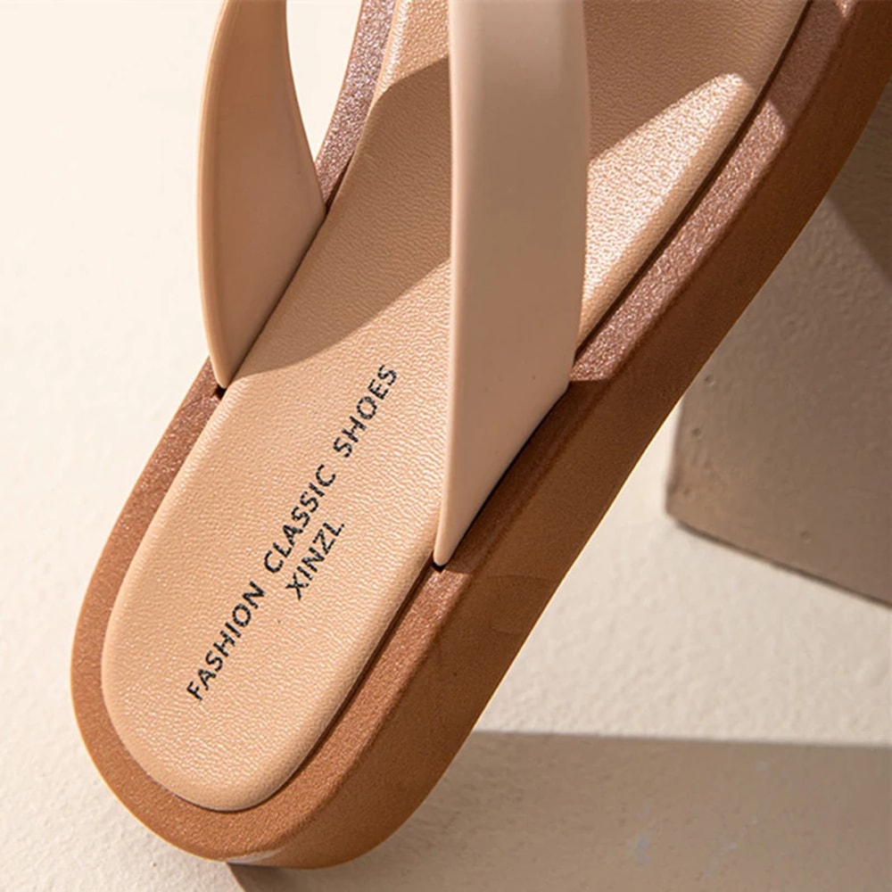 Platform Flip Flops Women Classic BlackWhite Mixed Color Thick Bottom Thong Slippers 7