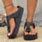 Casual Simple Buckle Flat Heel Flip Flops Large Size Thick Bottom Cover For Women 4
