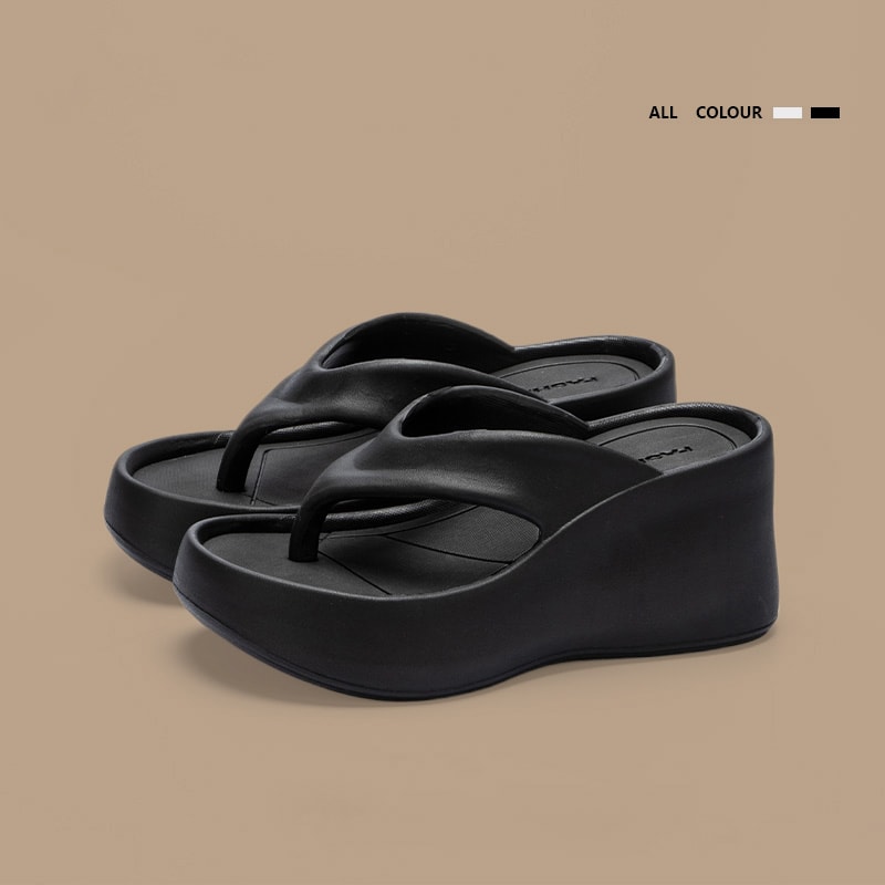 Summer Chunky Platform Beach Sandals Womens Clip Toe Wedge Flip Flops Thick Sole High Heeled Eva Sl 5