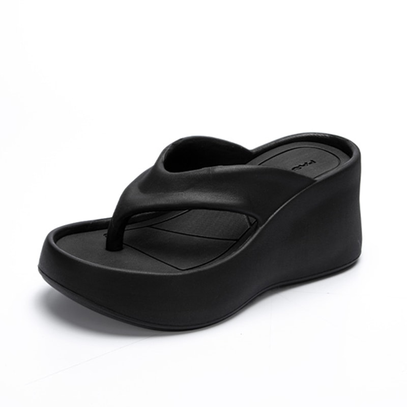 Summer Chunky Platform Beach Sandals Womens Clip Toe Wedge Flip Flops Thick Sole High Heeled Eva Sl 2