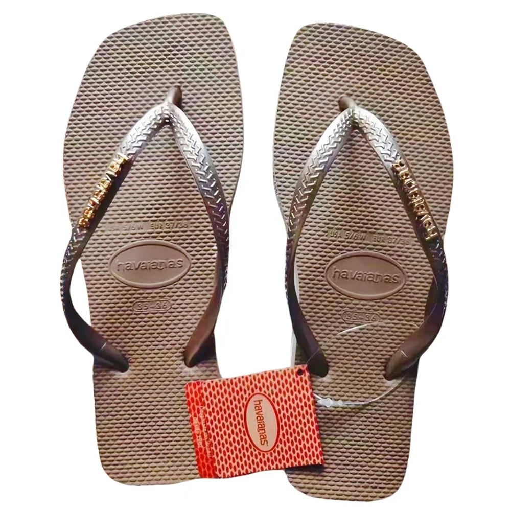 Luxury Casual Outdoor Beach Sandals Summer New Womens Square Toe Rubber Flip Flops Stylish Womens S 0