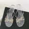 Summer Women Slippers Transparent Crystal Beach Shoes Bow Flip Flops Rivet Flats Open Toe Outdoor S