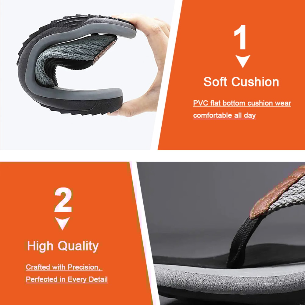 Pmoiste Men Flip Flops Comfortable Slipon Beach Slippers Designer HighQuality NonSlip House Sandals 6