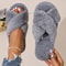 Sexy EVA Light Flip Flops Popular Cross Furry Slippers Female Fluffy Slides Autumn Winter Outdoor F 3
