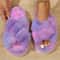 Sexy EVA Light Flip Flops Popular Cross Furry Slippers Female Fluffy Slides Autumn Winter Outdoor F 1