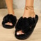 Sexy EVA Light Flip Flops Popular Cross Furry Slippers Female Fluffy Slides Autumn Winter Outdoor F 7