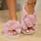 Sexy EVA Light Flip Flops Popular Cross Furry Slippers Female Fluffy Slides Autumn Winter Outdoor F 12